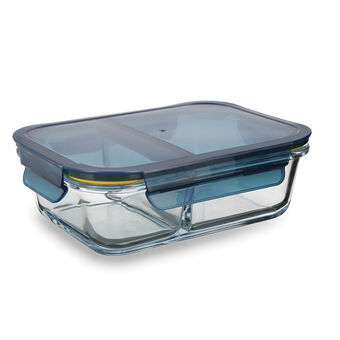 Hermetic Lunch Box Quid Astral 520 + 350 ml 2 Compartments Blue Glass