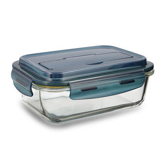 Lunchbox with Cutlery Comparment Quid Astral 1,04 L Blue Glass