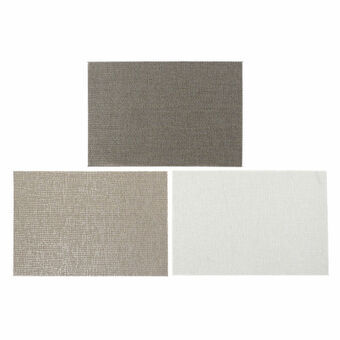 Table Mat DKD Home Decor Individual White Beige Grey Polyester (3 pcs) (45 x 30 x 0.5 cm)