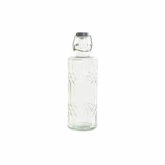 Bottle DKD Home Decor Crystal Grey Transparent Stainless steel (9 x 9 x 28.3 cm) (1 L)