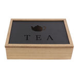 Box for Infusions DKD Home Decor Black Metal Brown MDF Wood (24 x 16 x 7 cm)