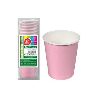 Set of glasses Best Products Green Pink 200 cc Cardboard (24 Pieces)