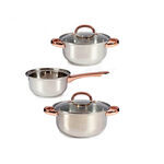 Cookware Silver Golden Glass Stainless steel (5 pcs)