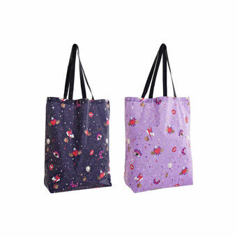Shopping Bag DKD Home Decor Pink Lilac Polyester Nylon (43 x 15 x 66 cm) (2 pcs)