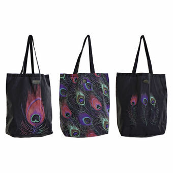 Shopping Bag DKD Home Decor Black Pink Polyester Nylon (43 x 15 x 66 cm) (3 pcs)