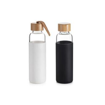 Bottle DKD Home Decor Black White Bamboo (6,6 x 6,6 x 23 cm) (2 Units)