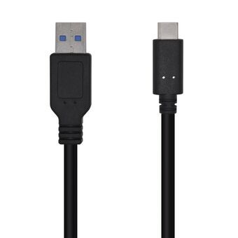 USB A to USB C Cable Aisens A107-0449 50 cm Black