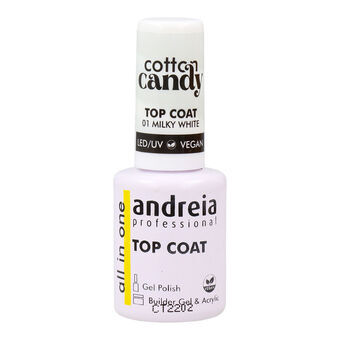 Nail Polish Fixer Andreia Cotton Candy Top Coat Nº 01 Milky White 10,5 ml