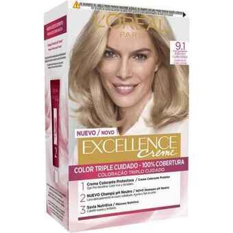 Permanent Dye Excellence L\'Oreal Make Up Light Ash Blonde N 9,1