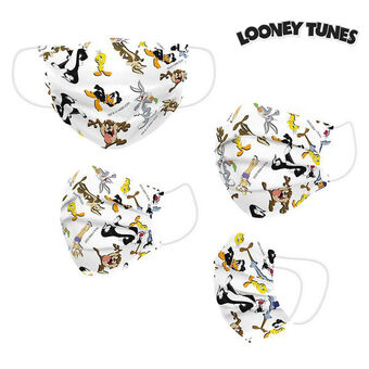 Hygienic Reusable Fabric Mask Looney Tunes Children\'s White