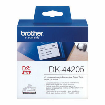 Printer Labels Brother DK44205 62 mm x 15,24 m White Black/White (2 Units)