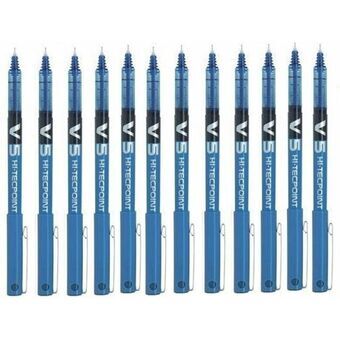 Liquid ink ballpoint pen Pilot Roller V-5 Blue 12 Units