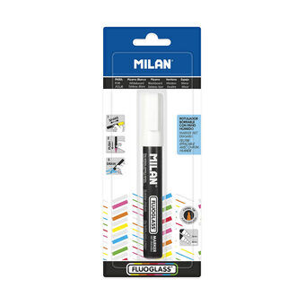Marker pen/felt-tip pen Milan Fluoglass Erasable ink White PVC