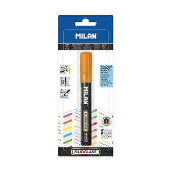Marker pen/felt-tip pen Milan Fluoglass Erasable ink Orange PVC