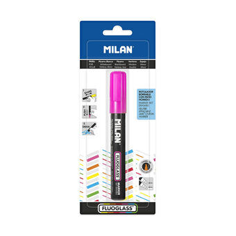 Marker pen/felt-tip pen Milan Fluoglass Erasable ink Pink PVC