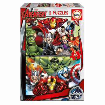 2-Puzzle Set   The Avengers Super Heroes         48 Pieces 28 x 20 cm  