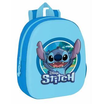 School Bag Stitch 3D Blue 27 x 33 x 10 cm