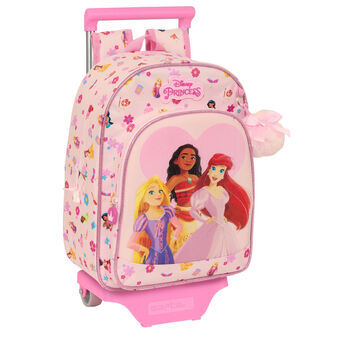School Rucksack with Wheels Princesses Disney Summer adventures Pink 26 x 34 x 11 cm