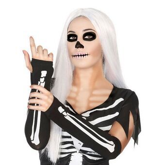 Costume for Adults Gloves Skeleton Black Halloween