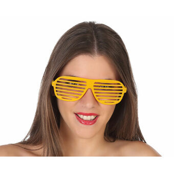 Glasses Disco Fiesta Striped Yellow