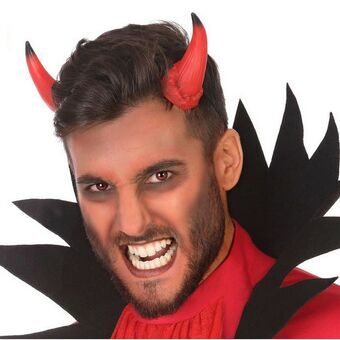 Headband Male Demon Horns Red Multicolour One size Halloween