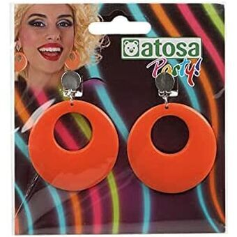 Earrings Neon Orange Circles