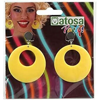 Earrings Neon Yellow Circles