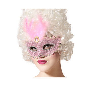 Feather Eye Mask 17 x 17 cm Pink