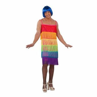 Costume for Adults My Other Me Rainbow  Dress With tassles Size 54