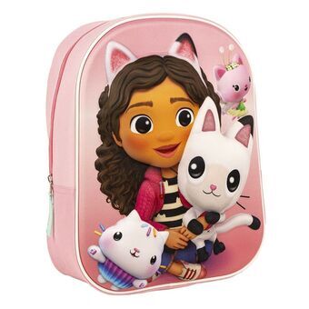 3D School Bag Gabby\'s Dollhouse Pink 25 x 31 x 10 cm