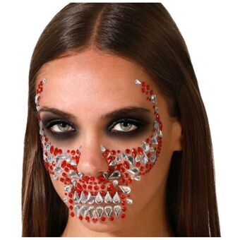 Body and Face Stickers Skull Red