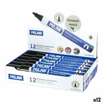 Set of Felt Tip Pens Milan Black (12 Units)