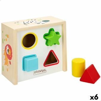 Child\'s Wooden Puzzle Woomax Shapes 13,5 x 7,5 x 13 cm (6 Units)