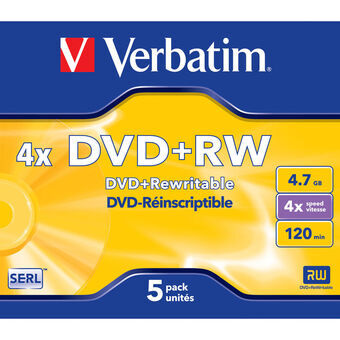 DVD-RW Verbatim Matt Silver 5 Units 4x 4,7 GB