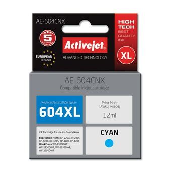 Compatible Ink Cartridge Activejet AE-604CNX Cyan