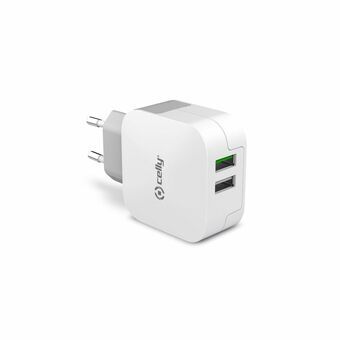 Wall Charger 2-in-1 Celly 17 W White