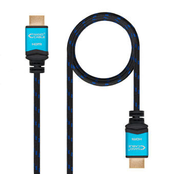 HDMI Cable NANOCABLE 10.15.3701 V2.0 Black/Blue 1 m 4K Ultra HD Black
