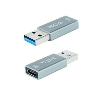 USB 3.0 to USB-C 3.1 Adapter NANOCABLE Adaptador USB-A 3.1 GEN2 a USB-C, USB-A/M-USB-C/H, Gris