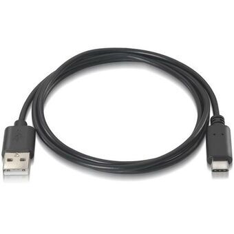 USB A to USB C Cable Aisens A107-0050 Black 50 cm