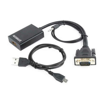 VGA to HDMI Adapter with Audio GEMBIRD A-VGA-HDMI-01 Black