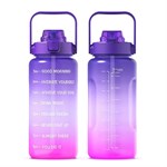 2L Portable Outdoor Travel Sports Water Bottle Fitness Straw Cup with Time Marker (BPA Free, No FDA Certificate)