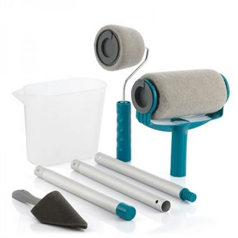 Paint roller set with filling system