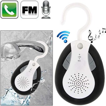 Waterproof Bluetooth Shower Speaker w / FM Function and Mic. - Black