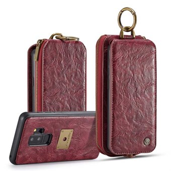 CaseMe Premium Leather Wallet with Magnetic Cover for Samsung Galaxy S9 Plus - Red