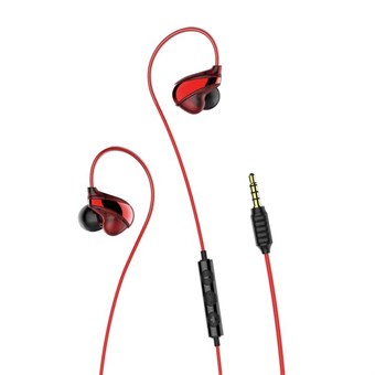 Baseus Fashion Stereo Earphones with Mic. - Red