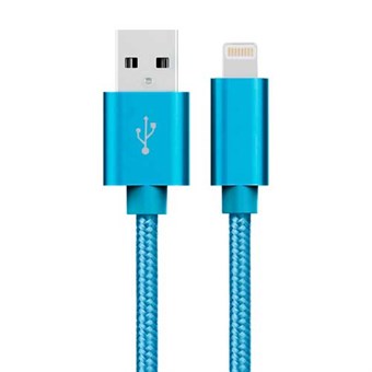 Cheap Nylon Lightning Cable Blue - 1 Meter