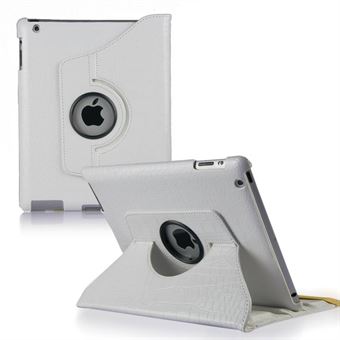 Crocodile Rotating Case for iPad 2/3/4 (White)