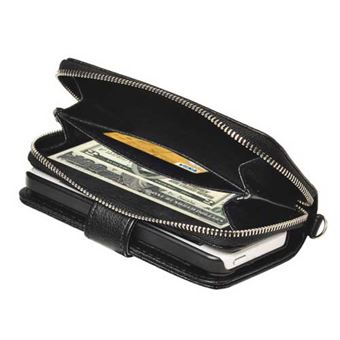 Lanyard zipper mega purse case 5 / 5S / SE - Black