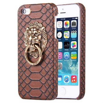 Snakeskin leather cover 5 / 5S / SE - Brown