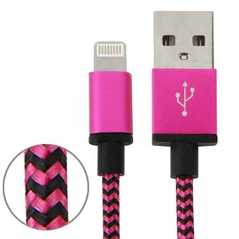 Nylon fabric series Lightning Cable 1m - Magenta